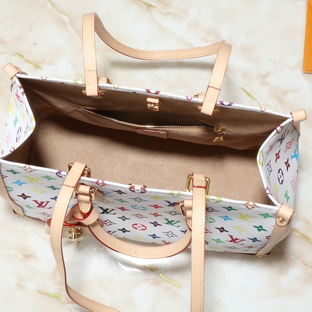 LV X MURAKAMI ONTHEGO MM MONOGRAM WHITE 35CM M13079
