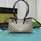 GG GG EMBLEM SMALL TOTE BAG BEIGE AND DARK BROWN 31CM 815214 FAD6L 9741
