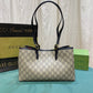 GG GG EMBLEM SMALL TOTE BAG BEIGE AND DARK BROWN 31CM 815214 FAD6L 9741