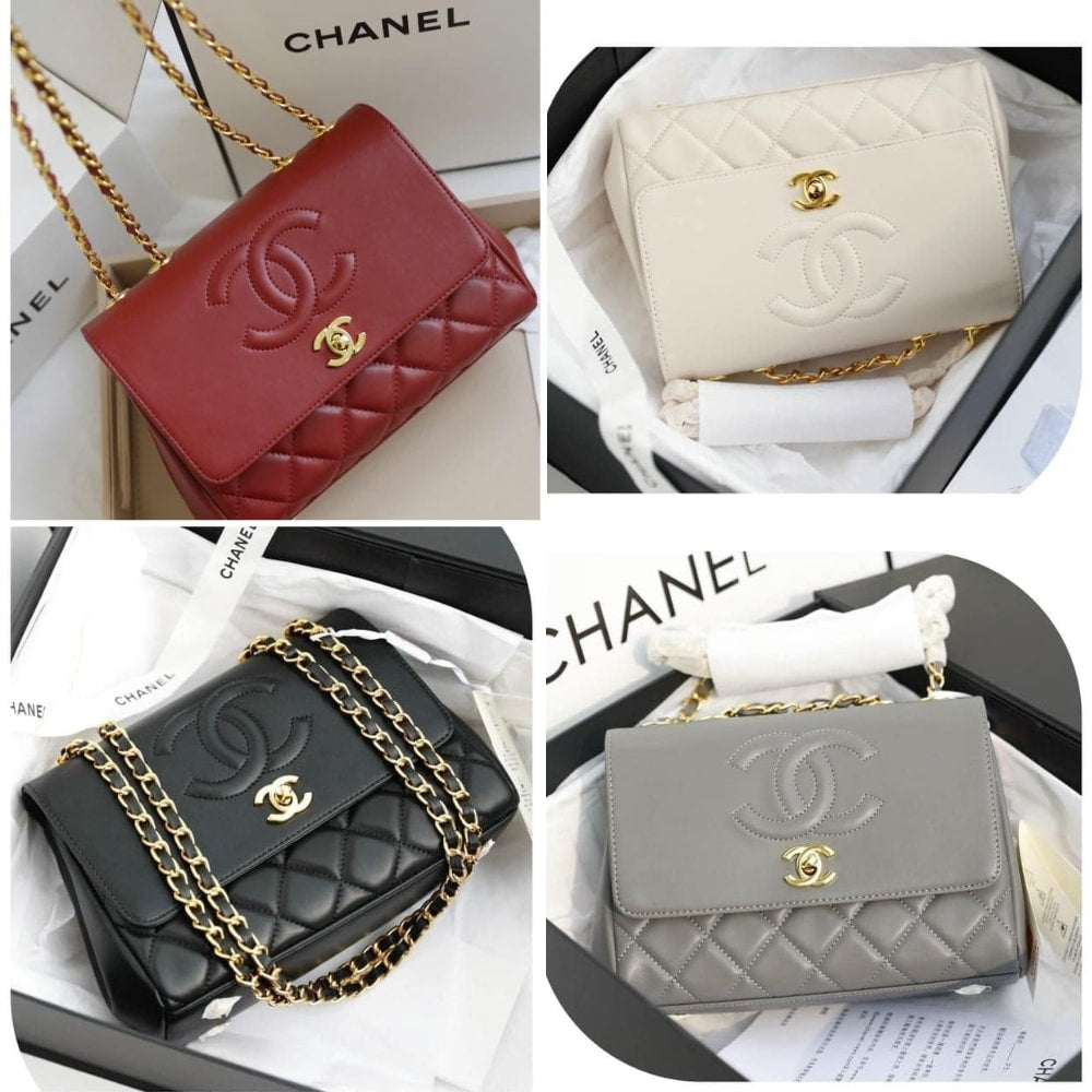 CC COCO MARK FLAP BAG GREY 22CM