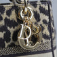 DIR 44532 Lady D-Lite Handbag shoulder bag cross body bags mini 17cm 24cm Leopard Print light yellow