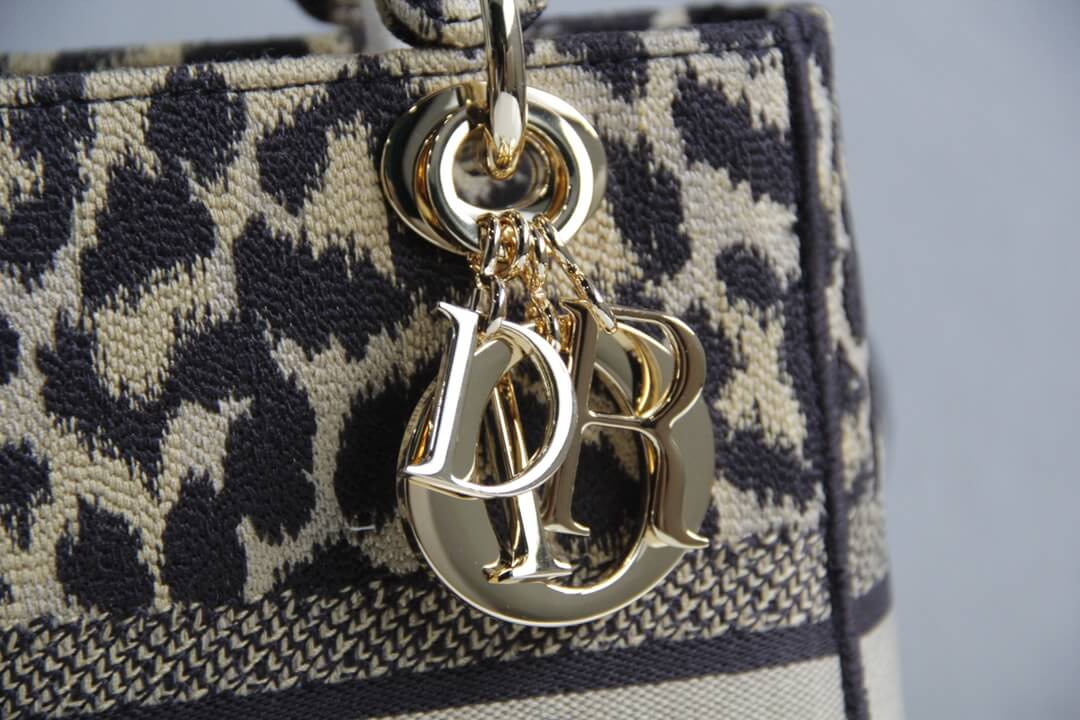 DIR 44532 Lady D-Lite Handbag shoulder bag cross body bags mini 17cm 24cm Leopard Print light yellow