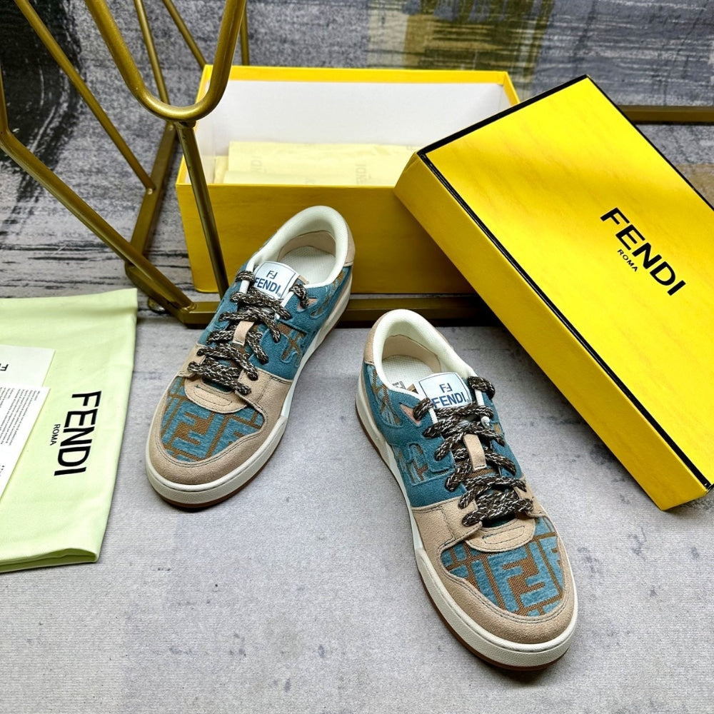FD MATCH SNEAKERS BEIGE AND BLUE