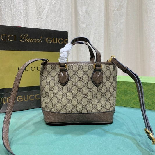 GG OPHIDIA MINI TOTE BAG BEIGE AND EBONY 22CM 811716 K9GSG 8358
