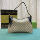 GG GG EMBLEM LARGE SHOULDER BAG BEIGE AND DARK BROWN 31CM ?815217 FAD6L 9741