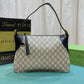 GG GG EMBLEM LARGE SHOULDER BAG BEIGE AND DARK BROWN 31CM ?815217 FAD6L 9741