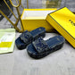 FD SUNSHINE FF DENIM FLATFORM SLIDES BLUE 8R8515AOSIF1PZE