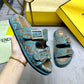 FD FEEL  FF JACQUARD VELVET SLIDES LIGHT BLUE  8X8326AOTMF1R88