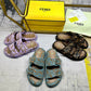 FD FEEL FF JACQUARD VELVET SLIDES AMETHYST PURPLE