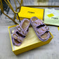 FD FEEL FF JACQUARD VELVET SLIDES AMETHYST PURPLE