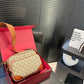 GG GG EMBLEM MEDIUM CROSSBODY BAG BEIGE AND DARK BROWN 23CM 821160 FAED3 9786
