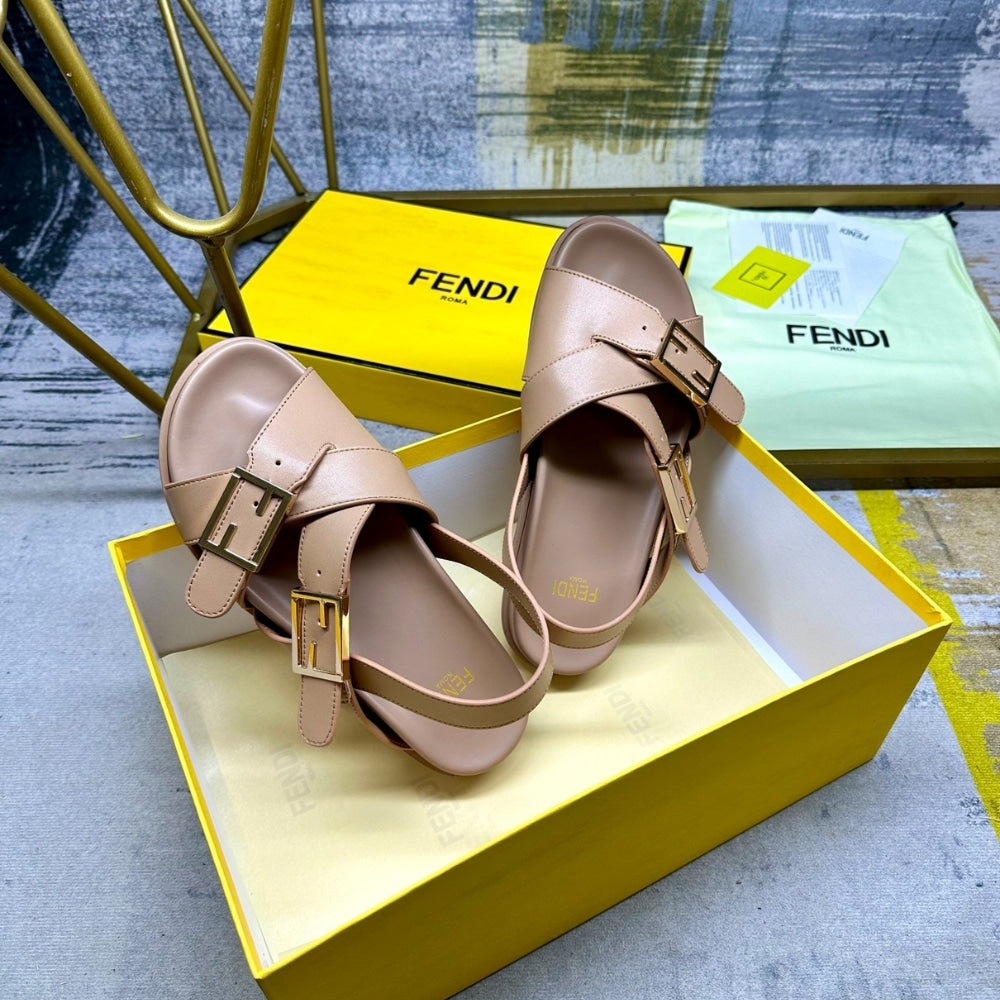 FD FEEL LEATHER SLIDES BEIGE 8X8647NA7F0QB8