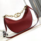VO GARAVANI VLOGO MOON MEDIUM GRAINY HOBO BAG WITH CHAIN DARK RED 29CM 5W2B0N59JDK Y9Q