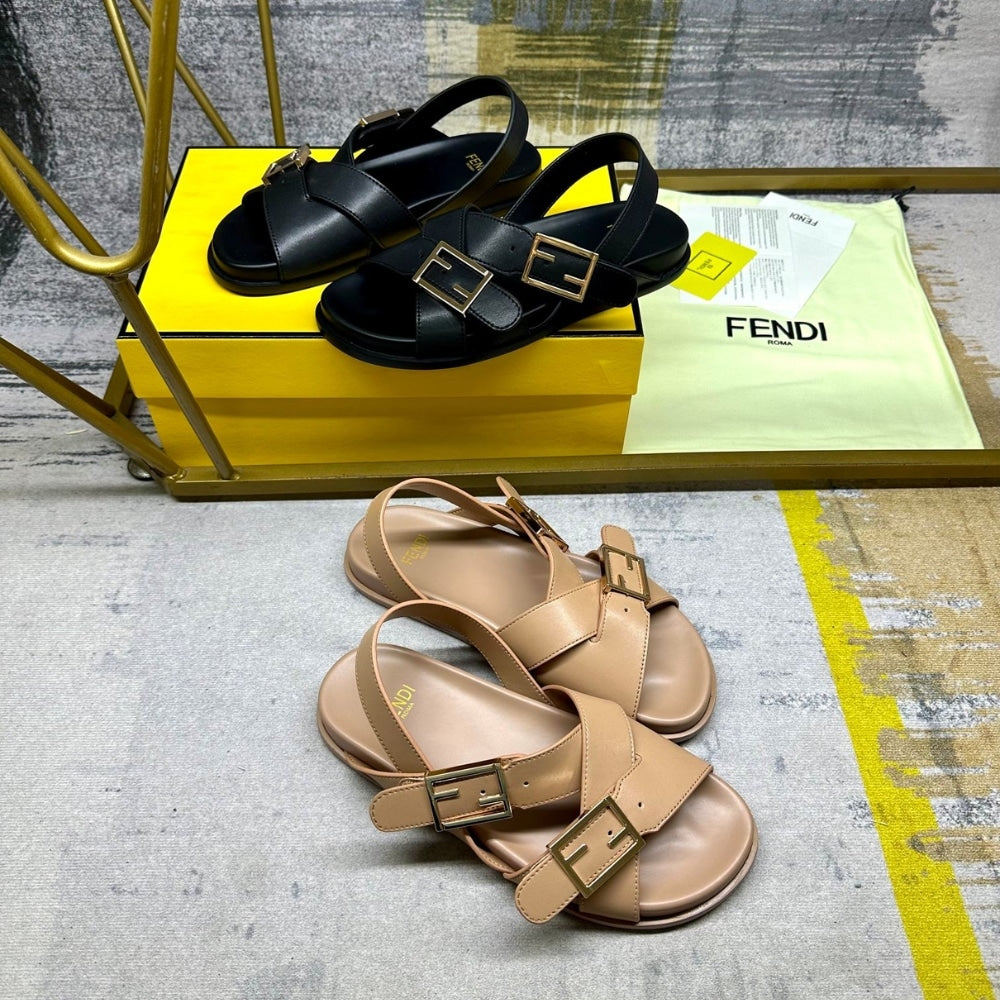 FD FEEL LEATHER SLIDES BLACK 8X8647NA7F0QA1