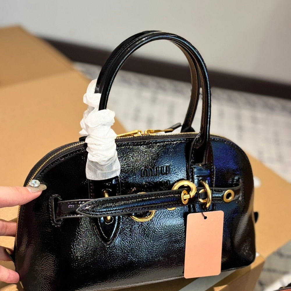 MIUMIU AVENTURE NAPPA TOP HANDLE BAG BLACK 28CM 5BB169 2BBL F0002 V OOO