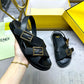 FD FEEL LEATHER SLIDES BLACK 8X8647NA7F0QA1