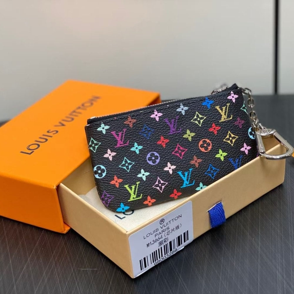 LV X MURAKAMI  KEY COIN PURSE BLACK 12CM M13664
