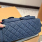 CC LARGE HOBO BAG WASHED DENIM AND GOLD TONE METAL DARK BLUE 31CM