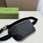 GG GG EMBLEM SMALL BELT BAG BLACK FABRIC 23CM ?821165 FAED9 1000