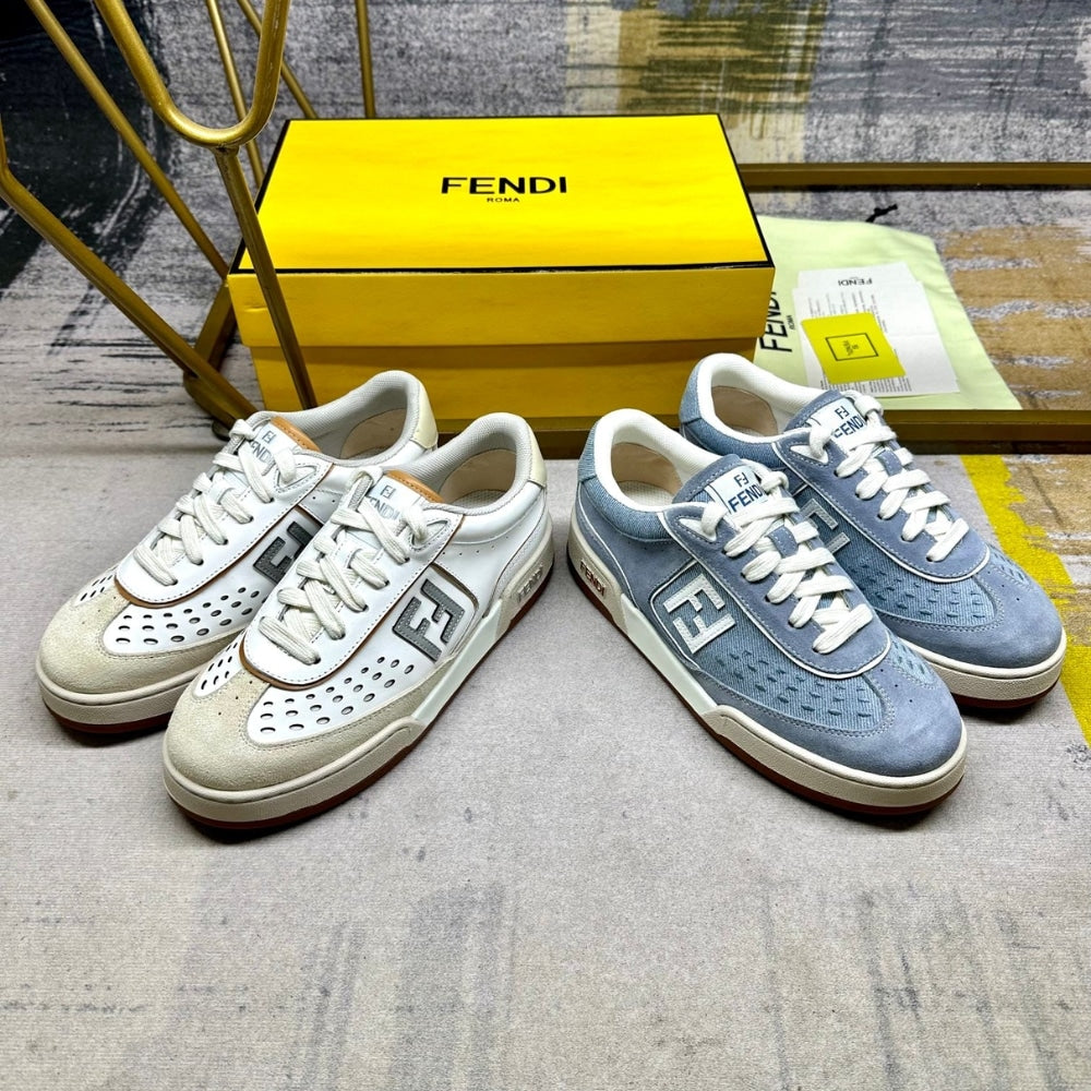 FD MATCH DENIM FABRIC AND SUEDE LOW TOPS LIGHT BLUE 8E8670ASB3F1SV1