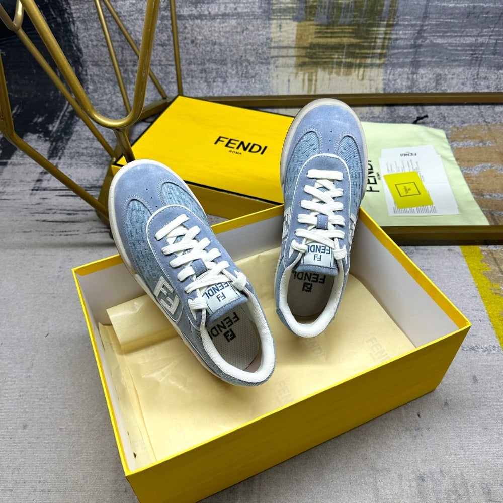 FD MATCH DENIM FABRIC AND SUEDE LOW TOPS LIGHT BLUE 8E8670ASB3F1SV1