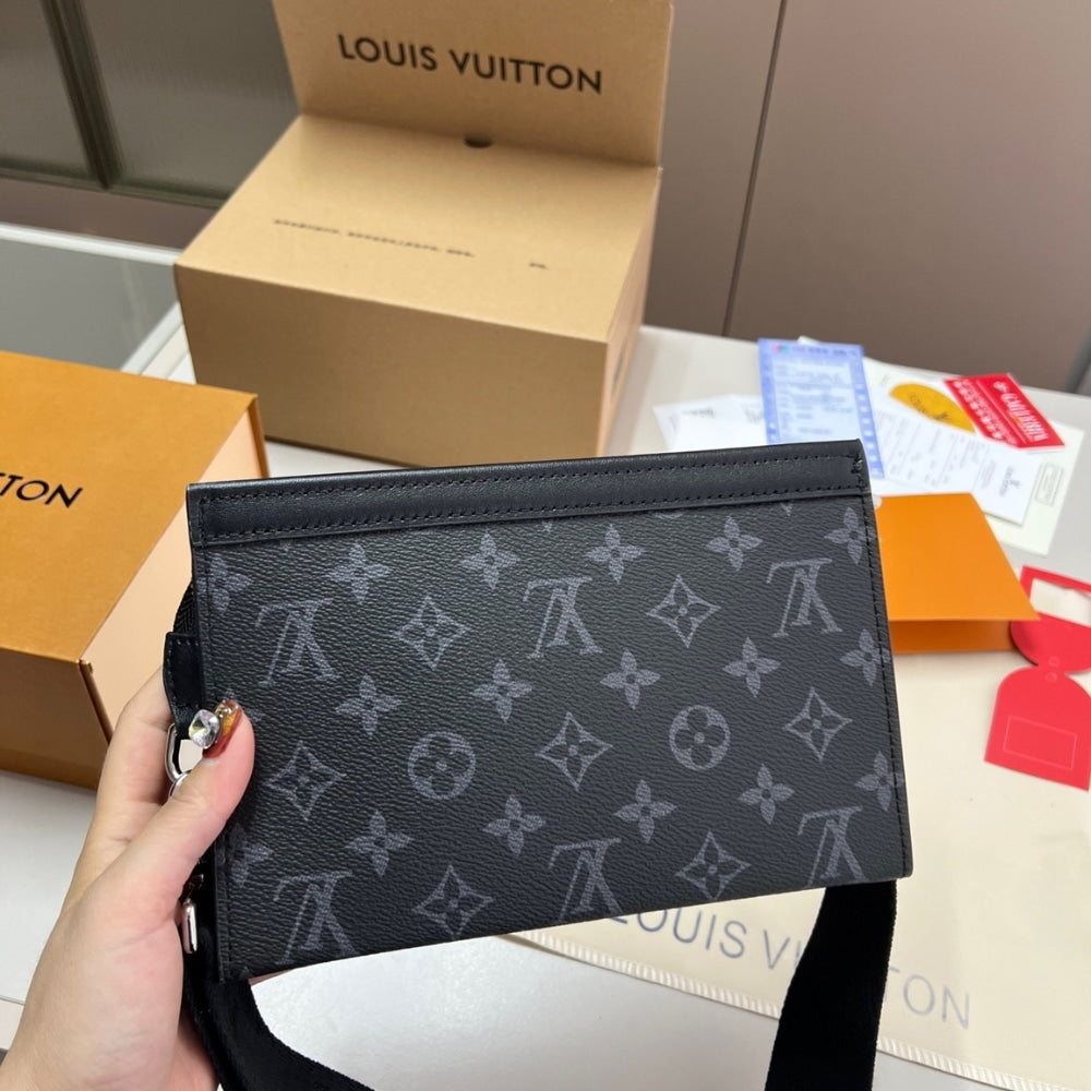 LV GASTON WEARABLE WALLET MONOGRAM ECLIPSE BLACK 21CM M81124