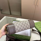 GG GG EMBLEM SMALL CROSSBODY BAG GREY AND DARK BROWN 23CM