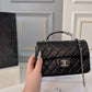 CC MINI FLAP BAG LAMBSKIN BLACK 20CM