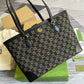 GG TOTE BAG Handbag BLACK WATERPROOF FABRIC 631685