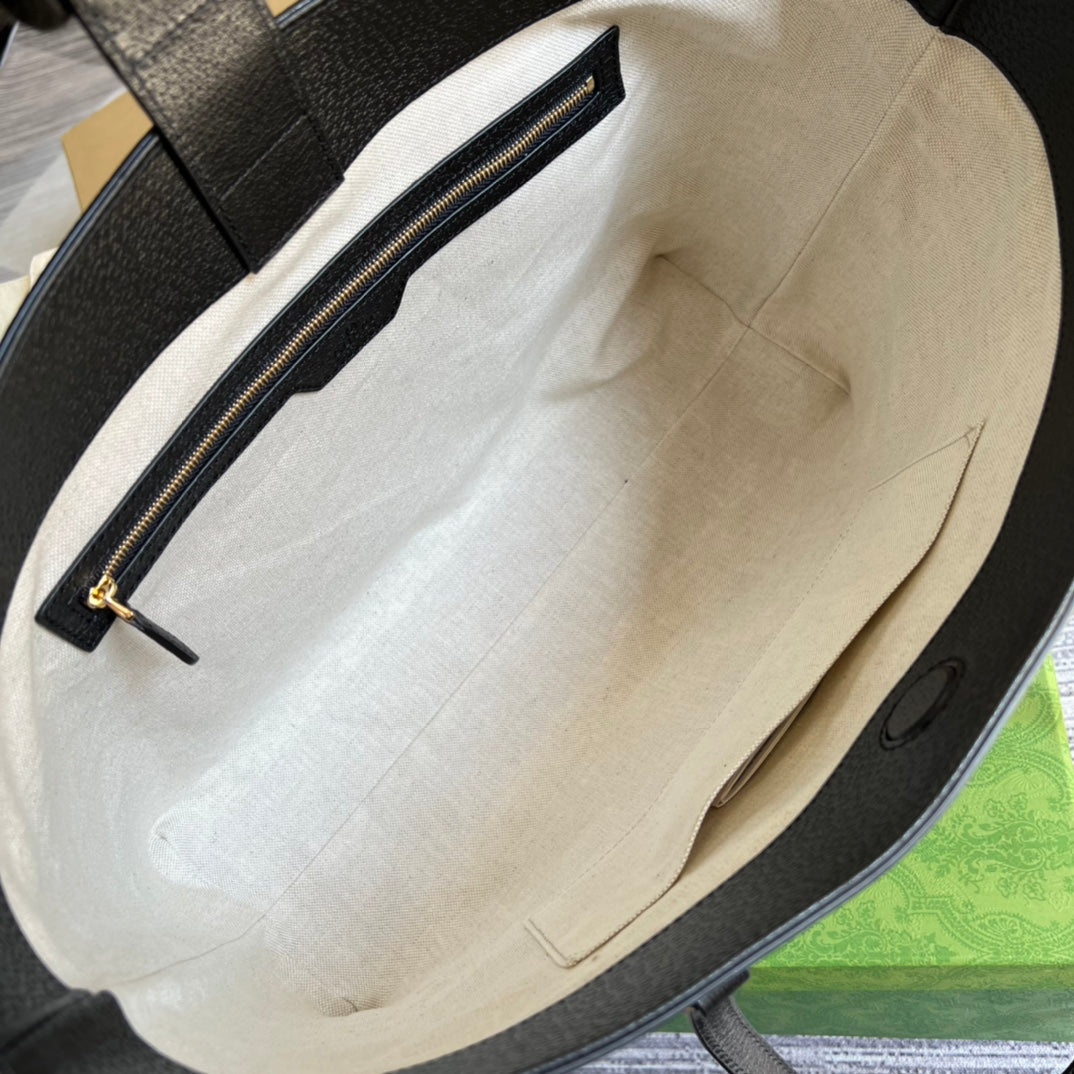 GG TOTE BAG Handbag BLACK WATERPROOF FABRIC 631685