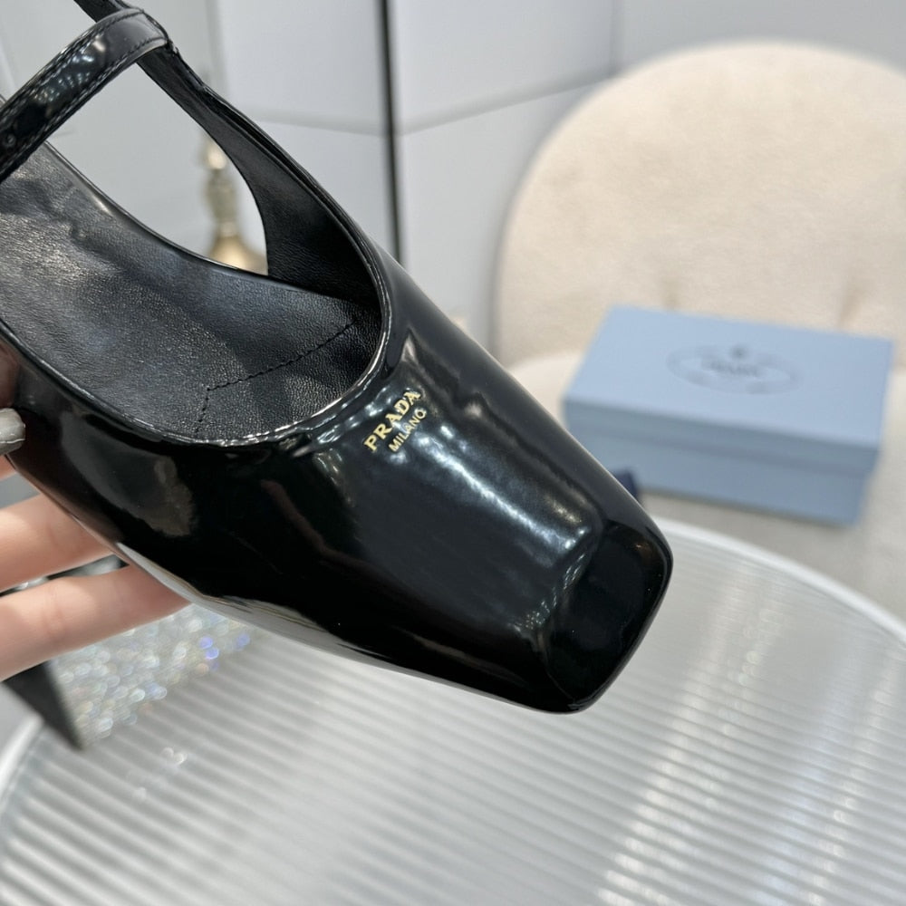 PR PATENT LEATHER SLINGBACK BALLERINAS BLACK 1F828N 069 F0002 F 015