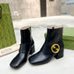 GG BLONDIE WOMEN'S ANKLE BOOT LEATHER BLACK 700016C9D001000