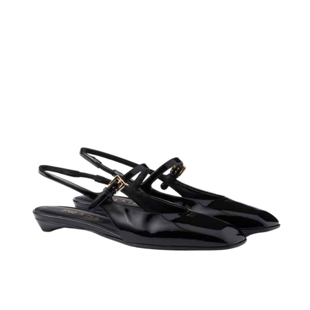 PR PATENT LEATHER SLINGBACK BALLERINAS BLACK 1F828N 069 F0002 F 015