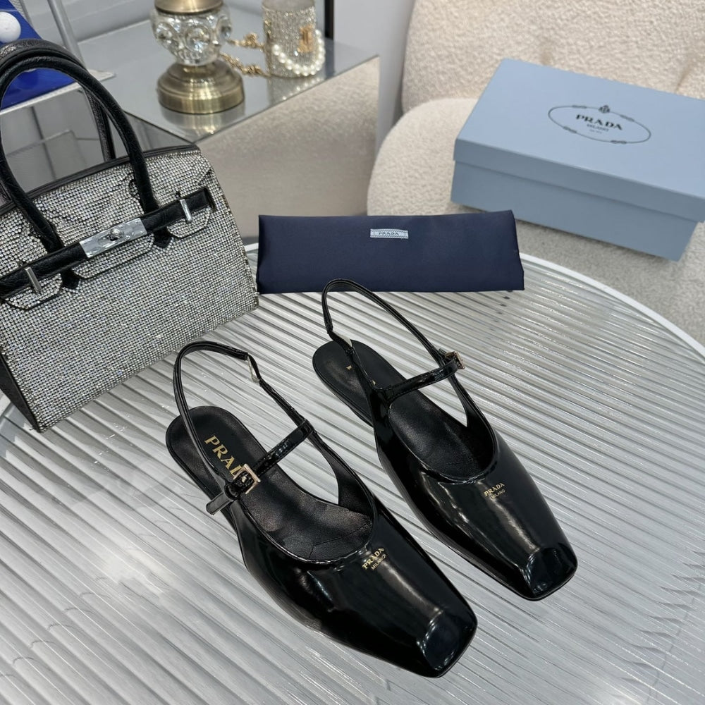 PR PATENT LEATHER SLINGBACK BALLERINAS BLACK 1F828N 069 F0002 F 015