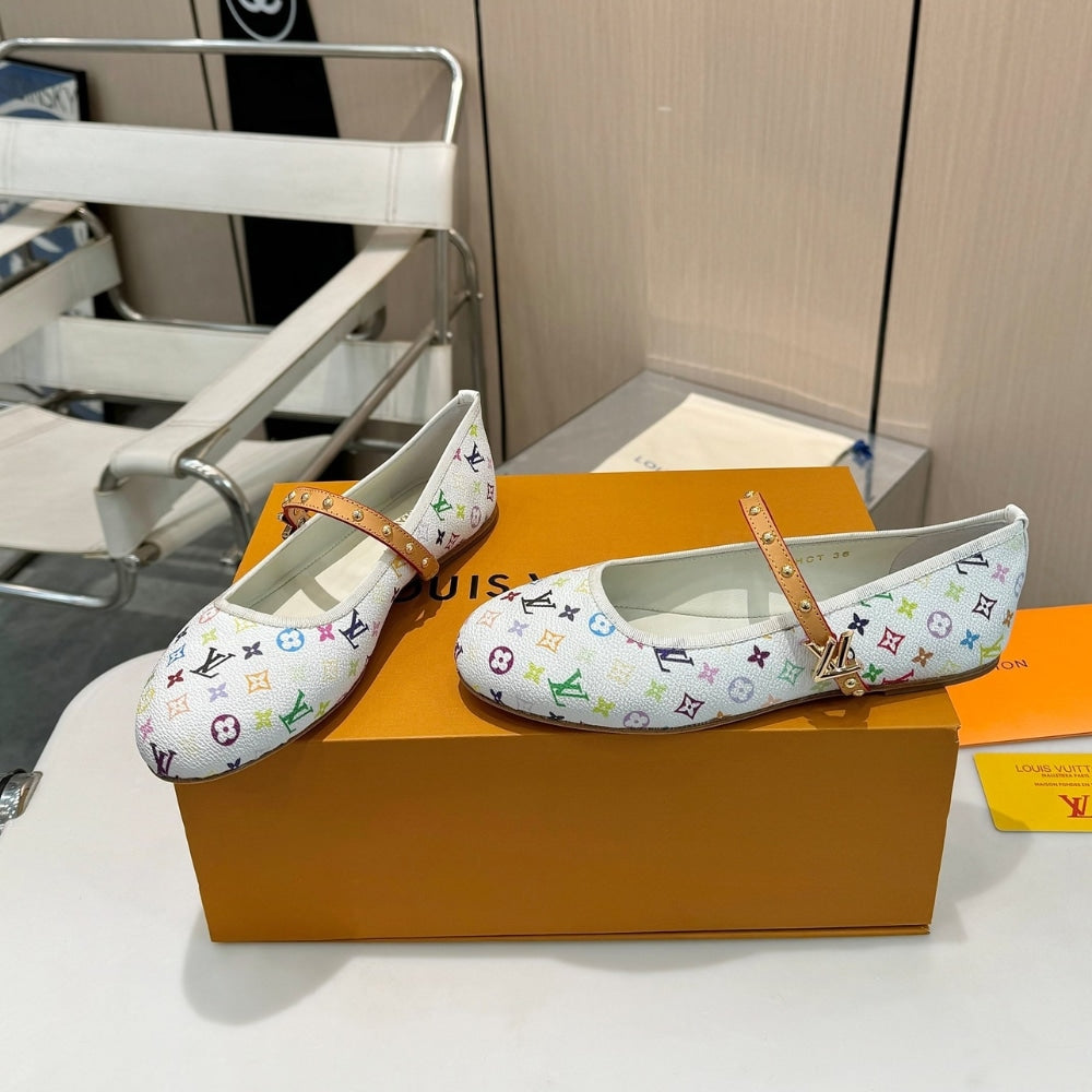 LV X TAKASHI MURAKAMI ROMY FLAT BALLERINA WHITE 1AGVFM