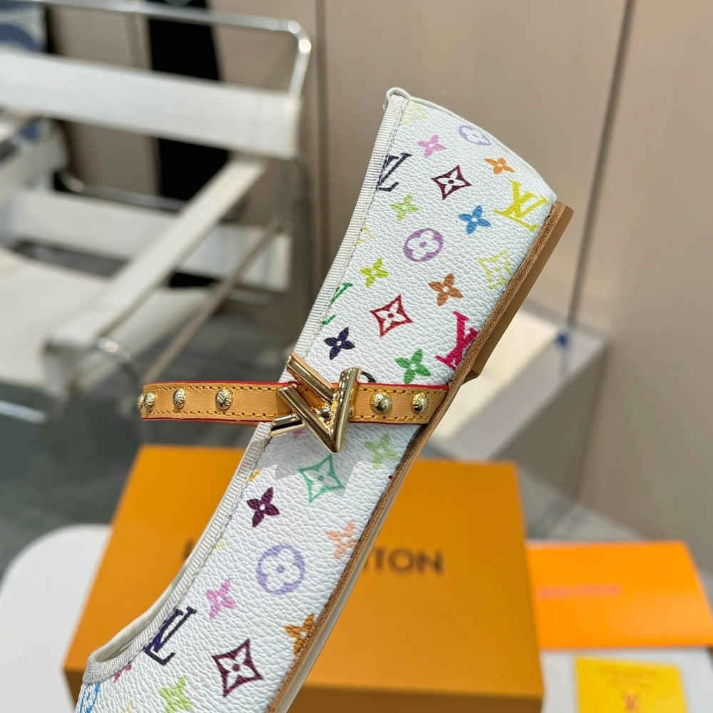 LV X TAKASHI MURAKAMI ROMY FLAT BALLERINA WHITE 1AGVFM