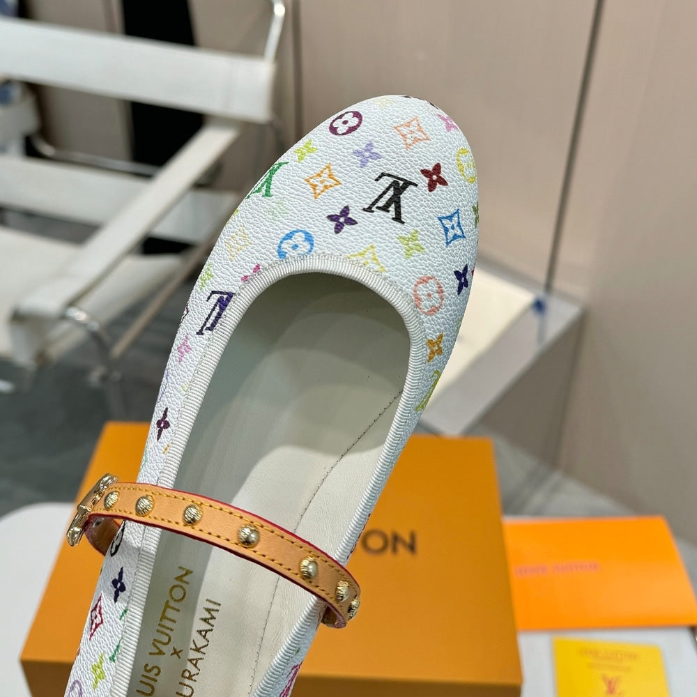 LV X TAKASHI MURAKAMI ROMY FLAT BALLERINA WHITE 1AGVFM