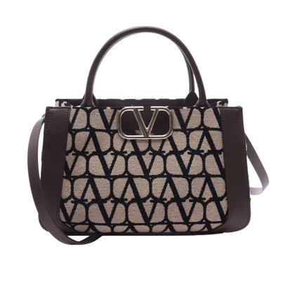 VO GARAVANI MEDIUM TOILE ICONOGRAPHE HANDBAG BLACK 25CM