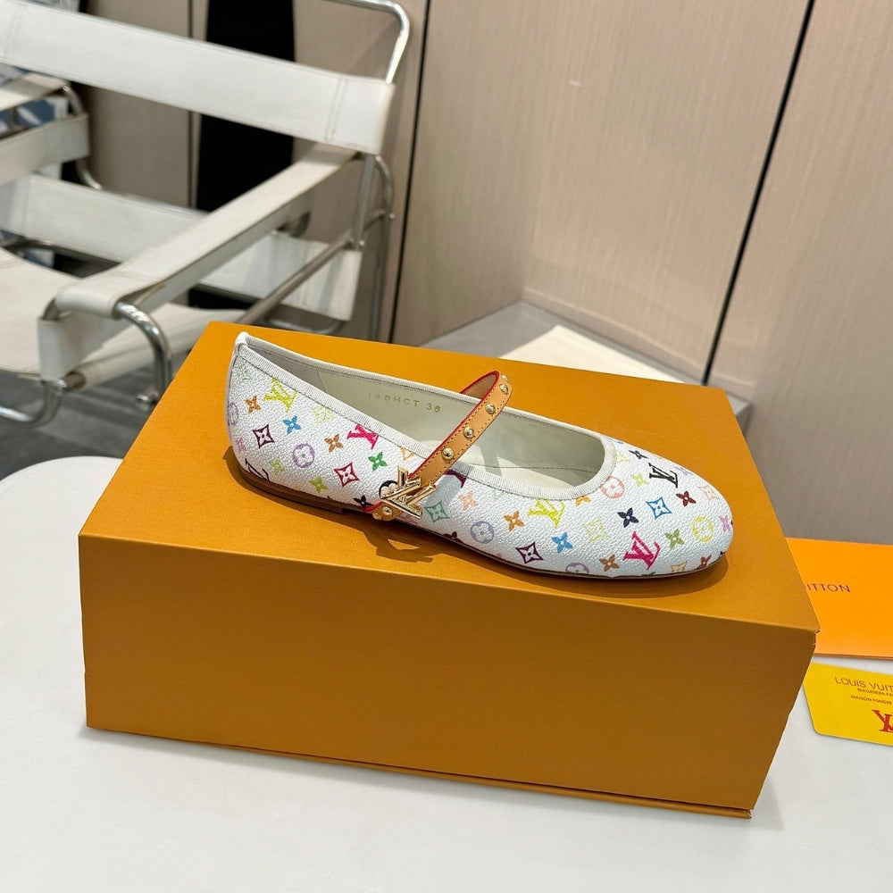 LV X TAKASHI MURAKAMI ROMY FLAT BALLERINA WHITE 1AGVFM