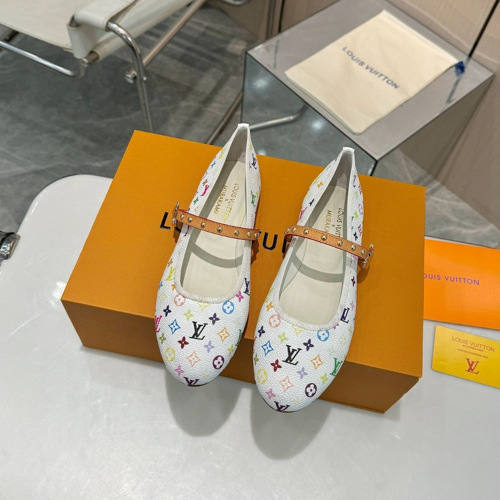 LV X TAKASHI MURAKAMI ROMY FLAT BALLERINA WHITE 1AGVFM