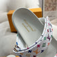 LV X TAKASHI MURAKAMI BOM DIA FLAT COMFORT MULE WHITE 1AGXTV
