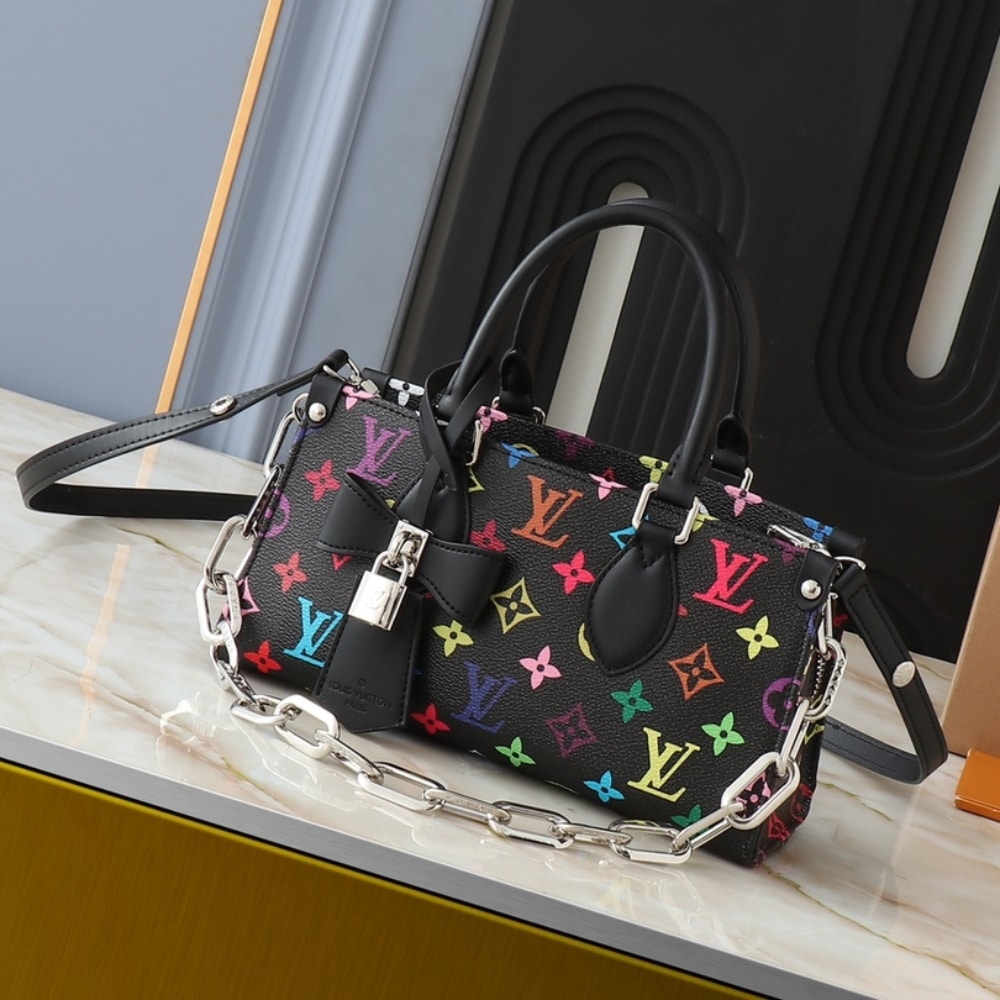 LV X TAKASHI MURAKAMI ONTHEGO EAST WEST CHAIN BLACK 25CM M13260