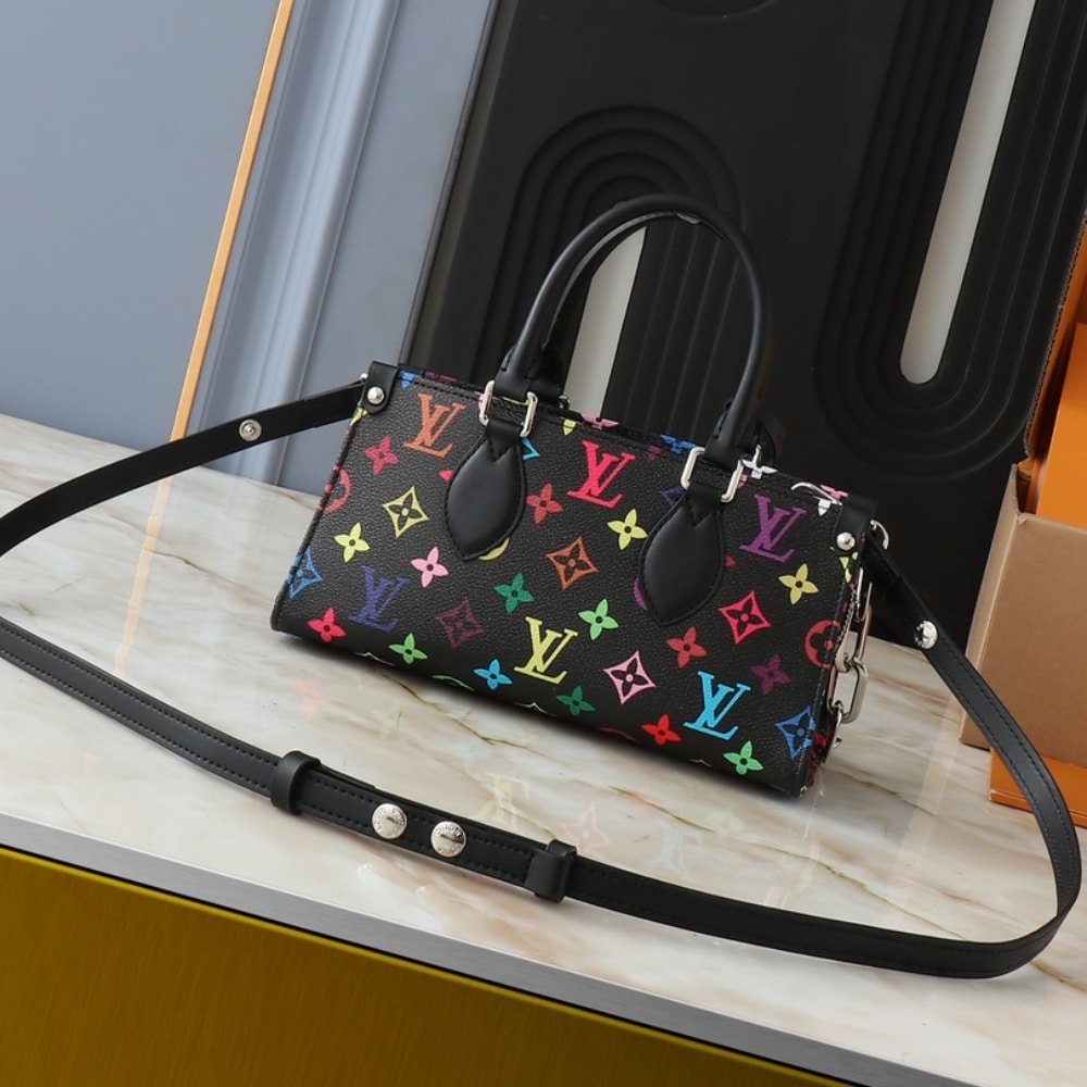 LV X TAKASHI MURAKAMI ONTHEGO EAST WEST CHAIN BLACK 25CM M13260