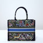 DIR1286 Book Tote small size 36.5cm 41.5cm Embroidery green black