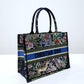 DIR1286 Book Tote small size 36.5cm 41.5cm Embroidery green black