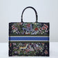DIR1286 Book Tote BIG size 41.5cm 36.5cm Embroidery LOGO Handbag black blue