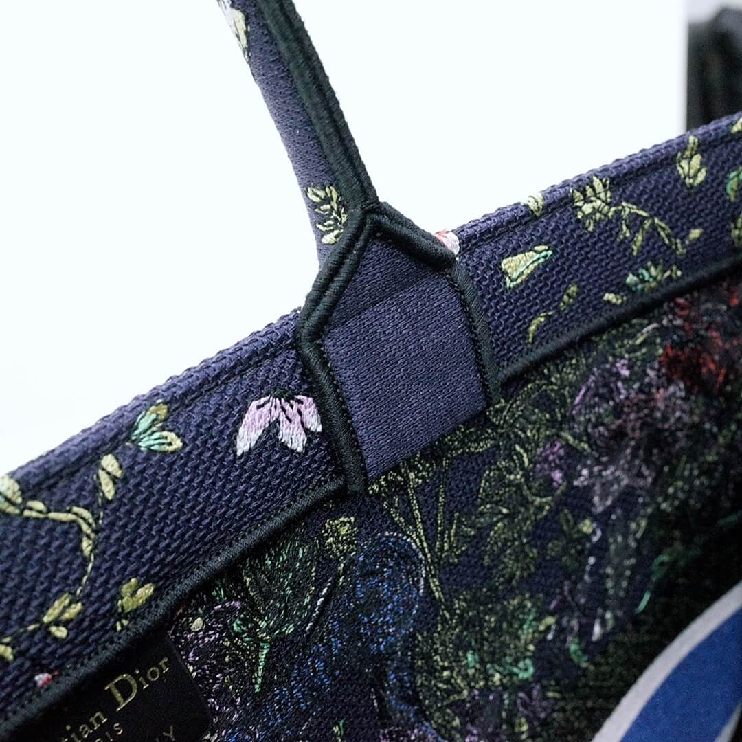 DIR1286 Book Tote BIG size 41.5cm 36.5cm Embroidery LOGO Handbag black blue