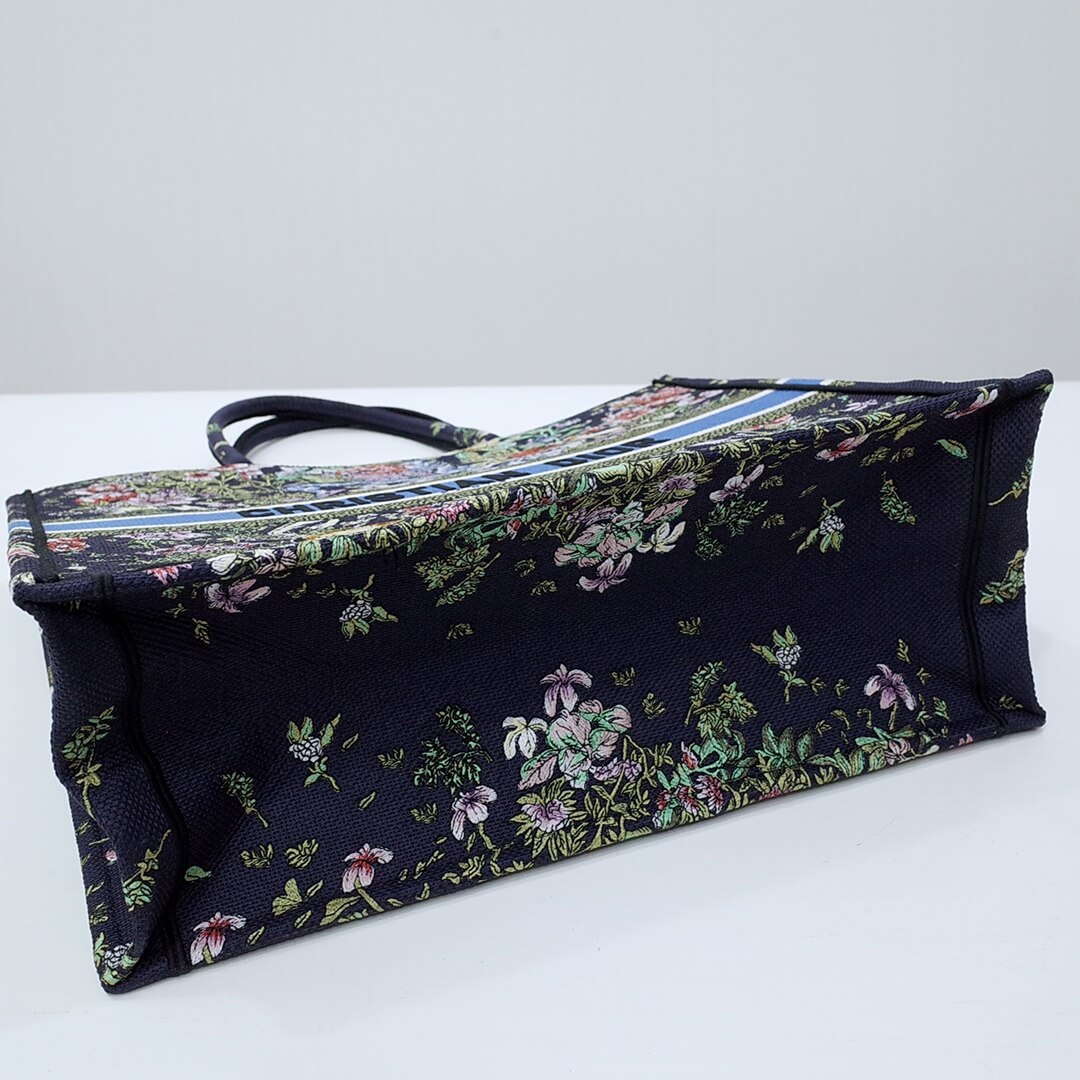 DIR1286 Book Tote BIG size 41.5cm 36.5cm Embroidery LOGO Handbag black blue