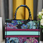 DIR Book Tote Blue Multicolor Toile de Jouy Voyage Embroidery 1286