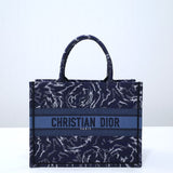 DIR1286 Book Tote size 36.5cm 41.5cm Embroidery LOGO blue Handbag